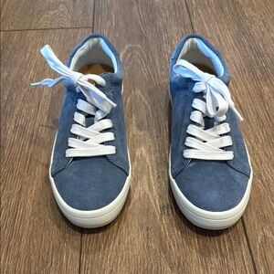 Frye Blue Suede Sneakers with White Laces